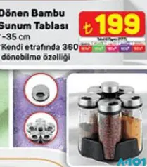 DÖNEN BAMBU SUNUM TABLASI 35 CM